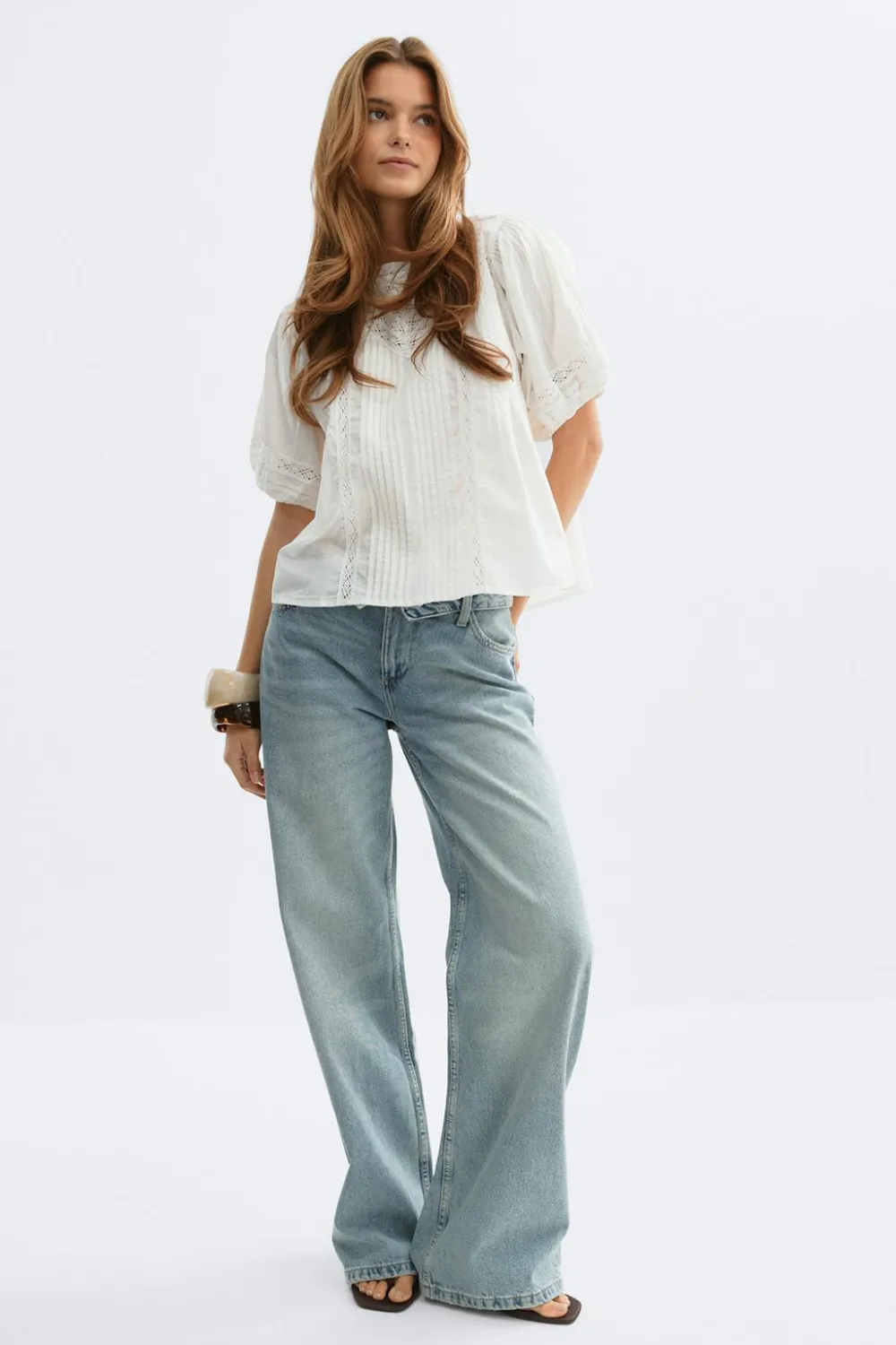 Gina Tricot Broderie angaie boue Hvit Best