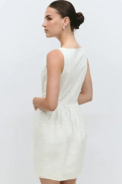 Gina Tricot Broderie anglaise dress Hvit Hot