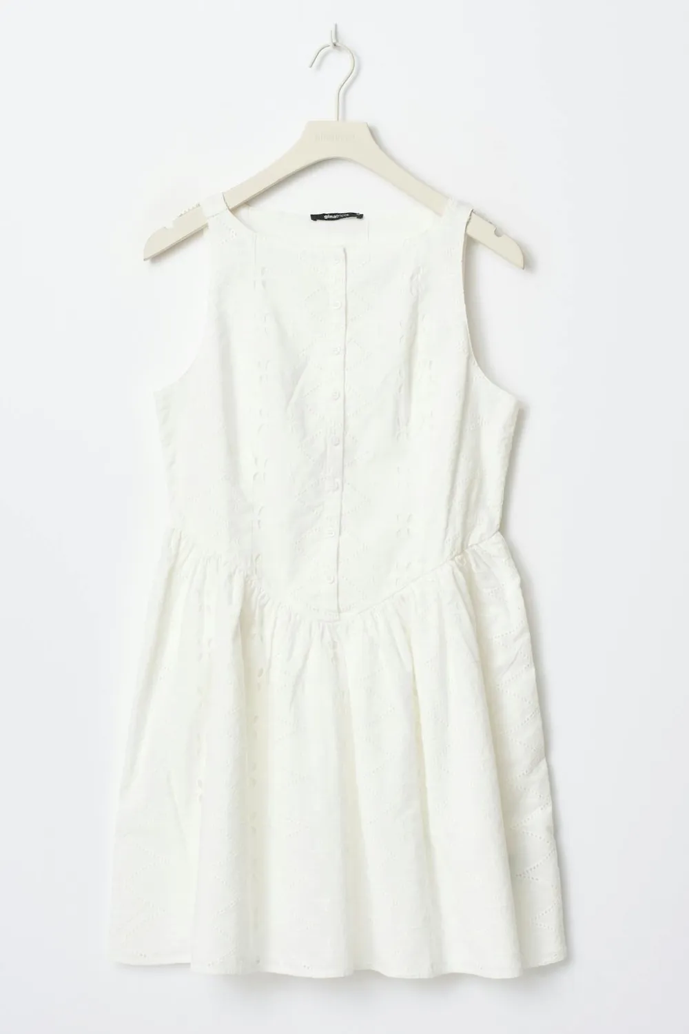 Gina Tricot Broderie anglaise dress Hvit Hot