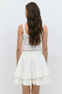 Gina Tricot Broderie angaie ini kirt Hvit Outlet