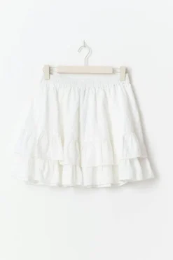 Gina Tricot Broderie angaie ini kirt Hvit Outlet