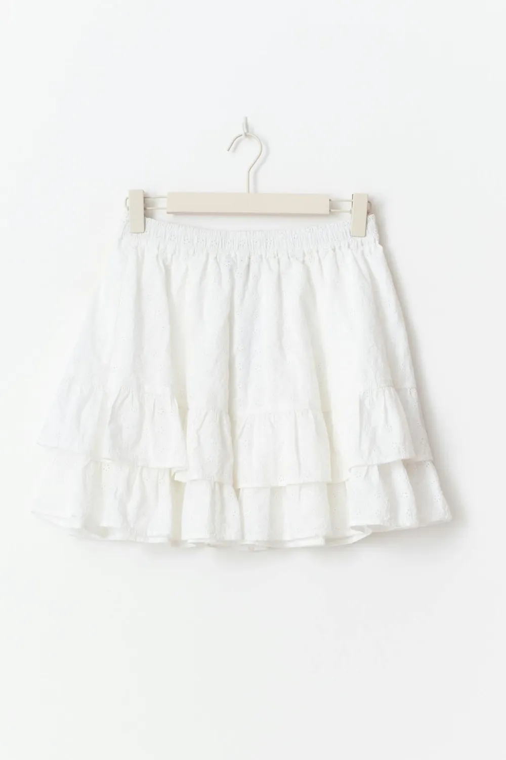 Gina Tricot Broderie angaie ini kirt Hvit Outlet