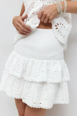 Gina Tricot Broderie angaie ini kirt Hvit Best