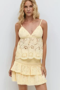 Gina Tricot Broderie angaie ini kirt Gul Discount