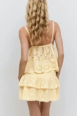 Gina Tricot Broderie angaie ini kirt Gul Discount