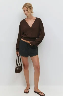 Gina Tricot Broderie angaie hort Svart