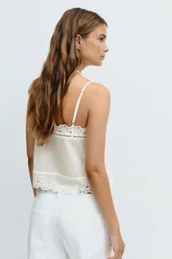 Gina Tricot Broderie angaie inget Hvit Best