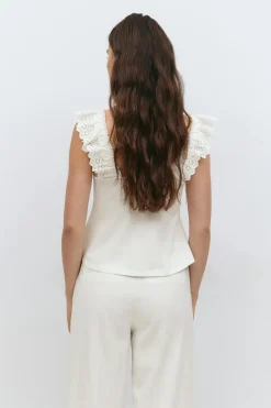 Gina Tricot Broderie angaie inget Hvit Hot