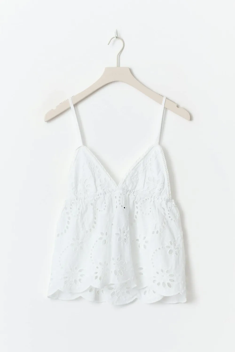Gina Tricot Broderie anglaise singlet Hvit Hot