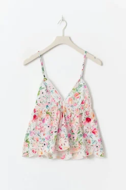 Gina Tricot Broderie anglaise singlet Hvit