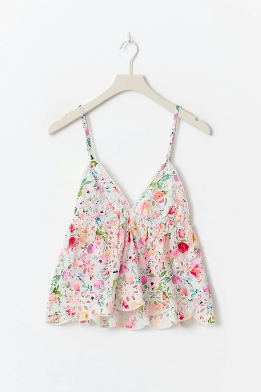 Gina Tricot Broderie anglaise singlet Hvit