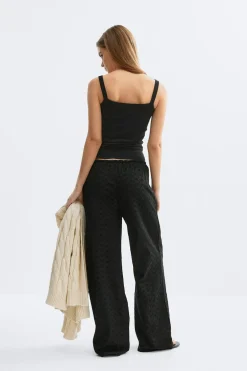 Gina Tricot Broderie angaie trouer Svart Online