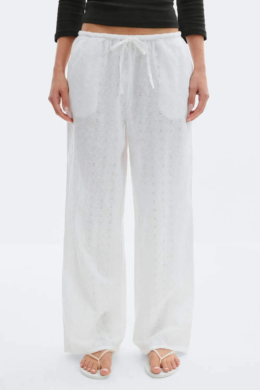 Gina Tricot Broderie angaie trouer Hvit Best