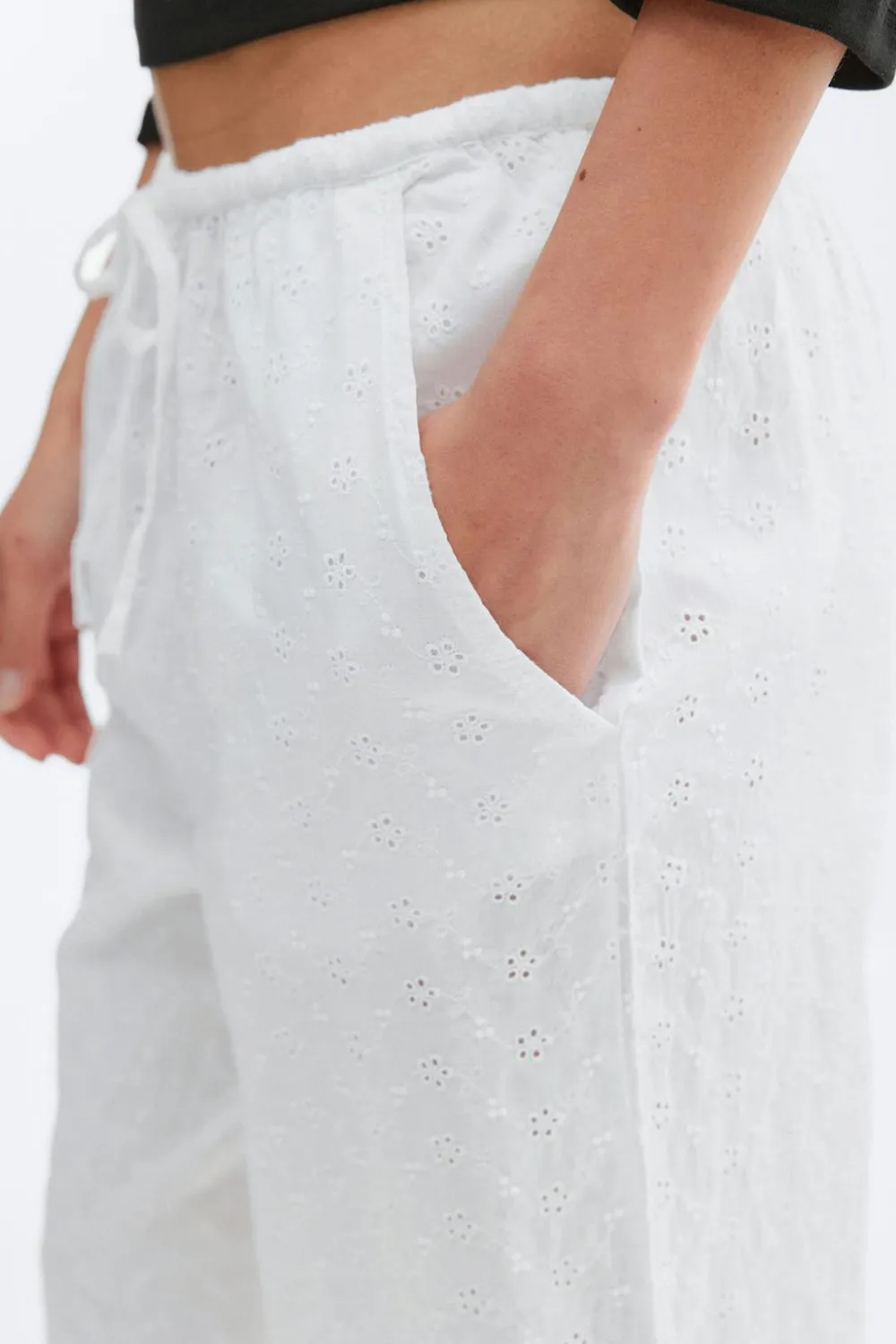 Gina Tricot Broderie angaie trouer Hvit Best