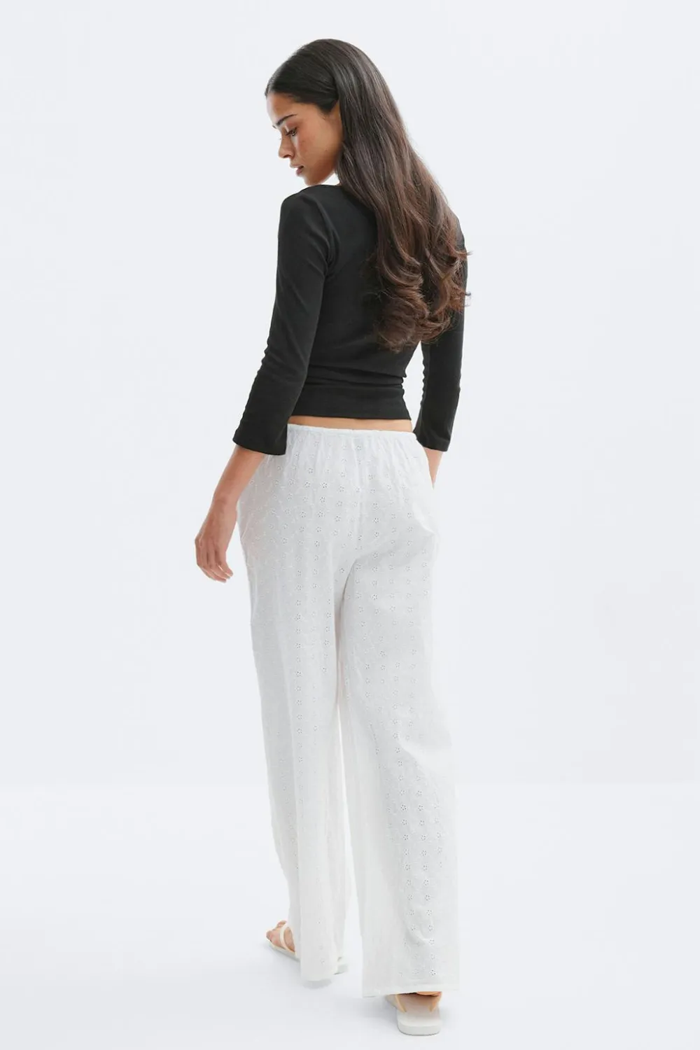 Gina Tricot Broderie angaie trouer Hvit Best