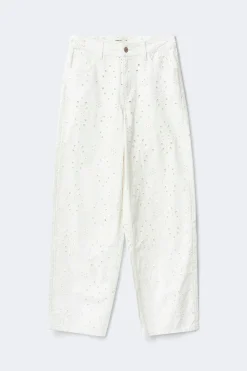 Gina Tricot Broderie denim jeans Hvit Hot