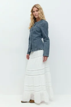 Gina Tricot Broderie axi kirt Hvit Hot