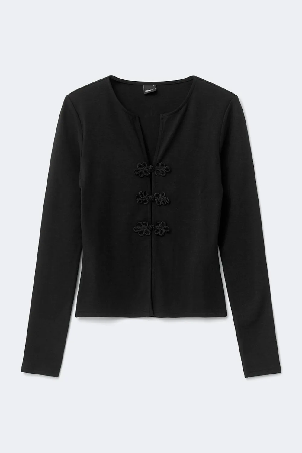 Gina Tricot Button detai top Svart Hot