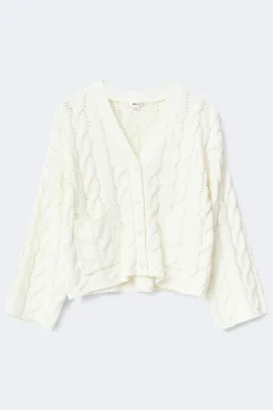 Gina Tricot 14+ cabe knitted cardigan Hvit Best
