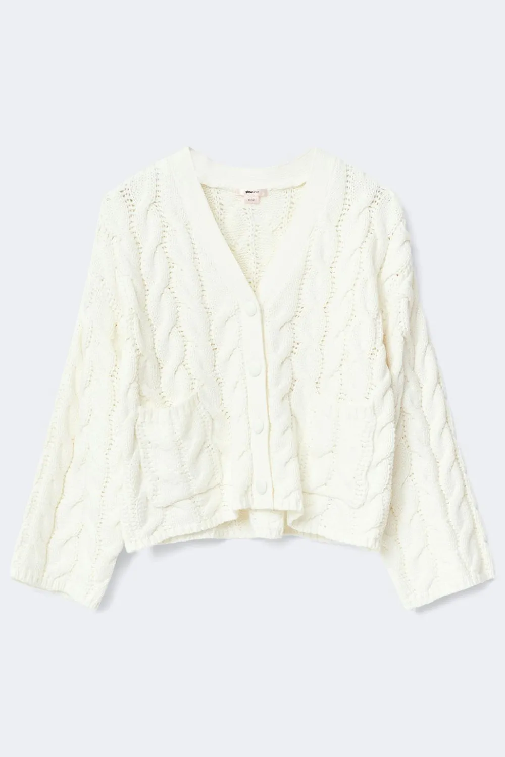 Gina Tricot 14+ cabe knitted cardigan Hvit Best