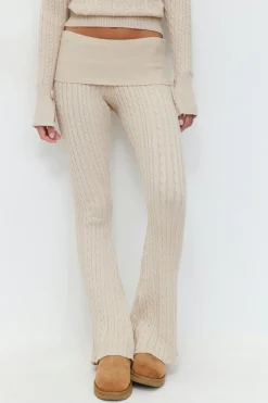 Gina Tricot 14+ cabe knitted pant Beige Clearance