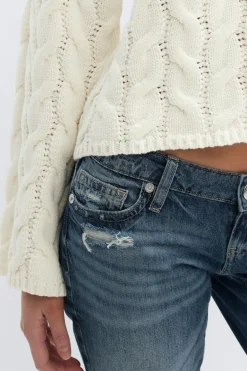 Gina Tricot 14+ cabe knitted weater Hvit