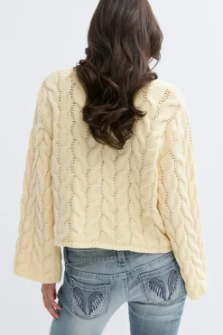 Gina Tricot 14+ cabe knitted weater Gul Online