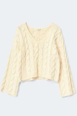 Gina Tricot 14+ cabe knitted weater Gul Online