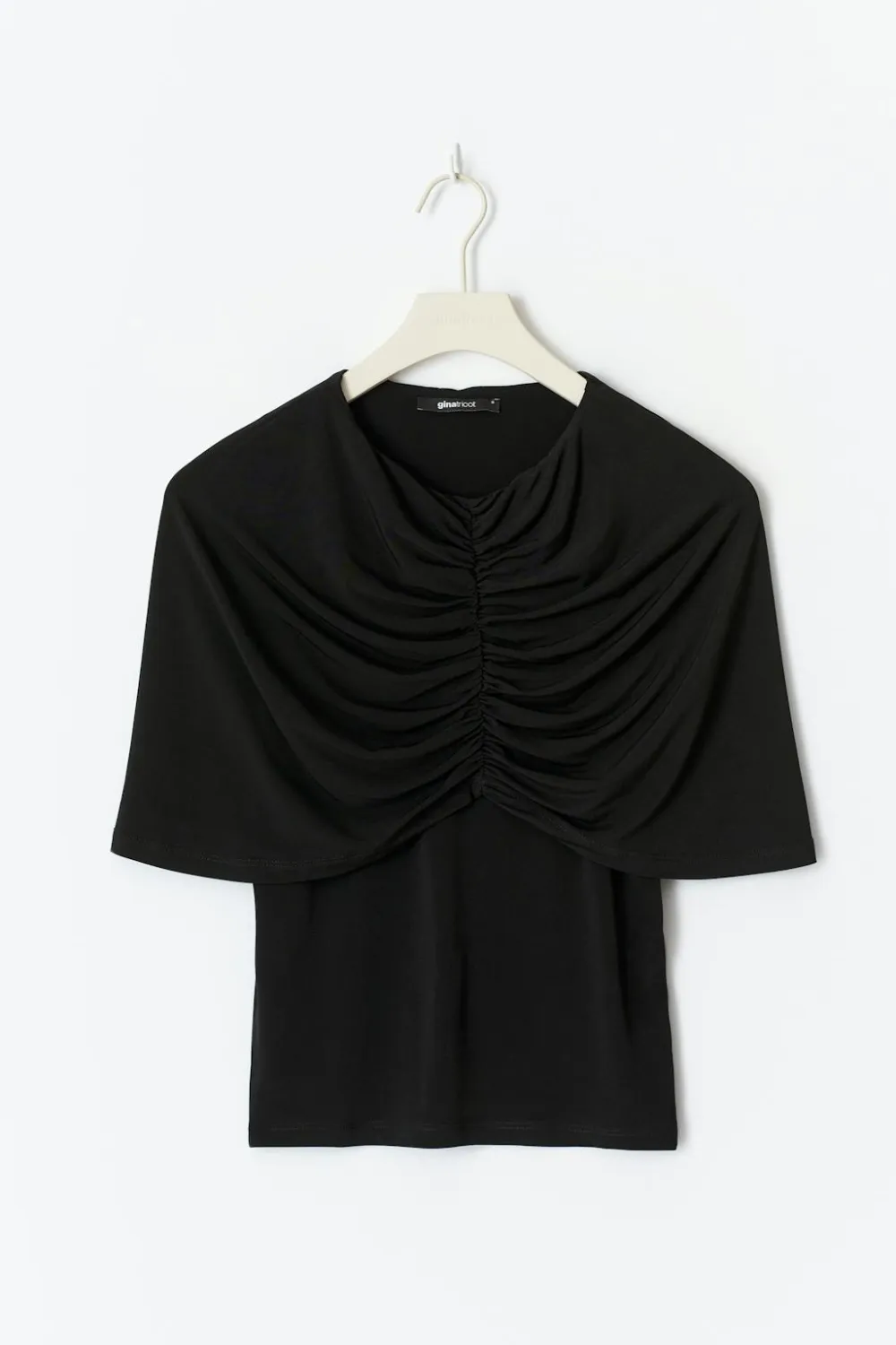 Gina Tricot Cape ruched top Svart Hot