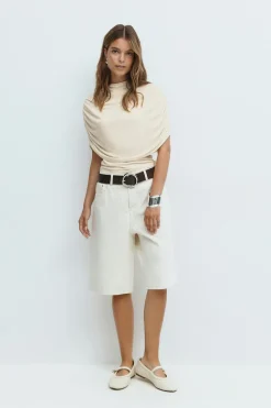 Gina Tricot Cape ruched top Hvit Online