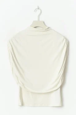 Gina Tricot Cape ruched top Hvit Online