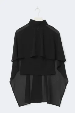 Gina Tricot Chiffon cape top Svart Outlet