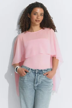 Gina Tricot Chiffon cape top Rosa Best