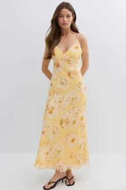 Gina Tricot Chiffon dress Gul Clearance