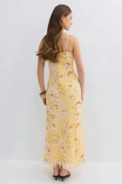 Gina Tricot Chiffon dress Gul Clearance