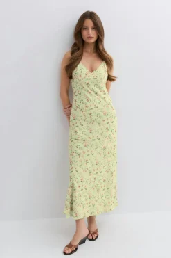 Gina Tricot Chiffon dress Grønn Outlet