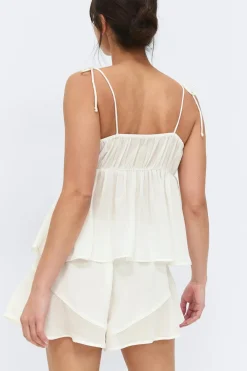 Gina Tricot Chiffon oungewear hort Hvit Hot