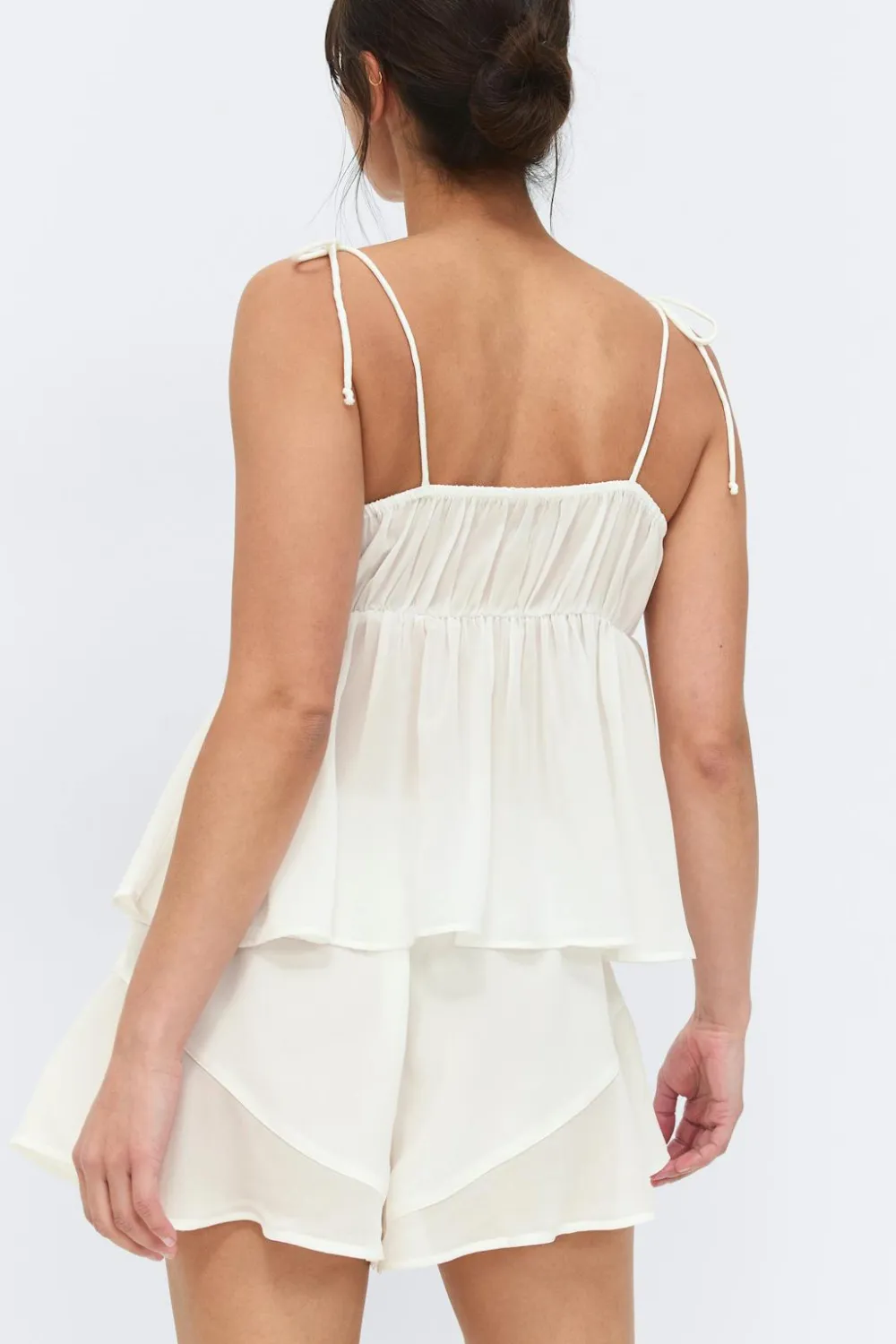 Gina Tricot Chiffon oungewear hort Hvit Hot