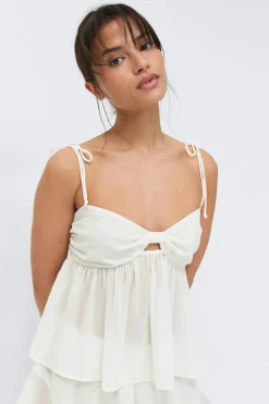 Gina Tricot Chiffon oungewear inget Hvit Discount