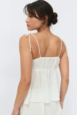 Gina Tricot Chiffon oungewear inget Hvit Discount