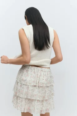 Gina Tricot Chiffon kirt Beige Hot