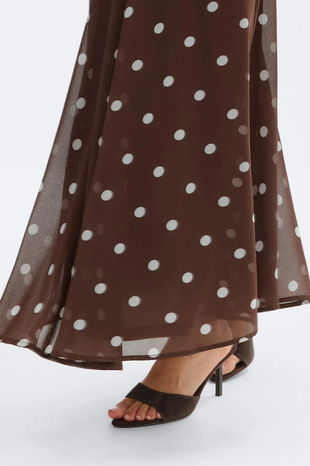 Gina Tricot Chiffon kirt Brun Discount