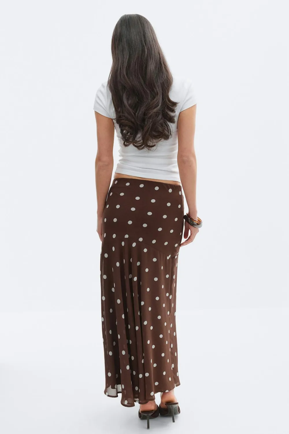 Gina Tricot Chiffon kirt Brun Discount