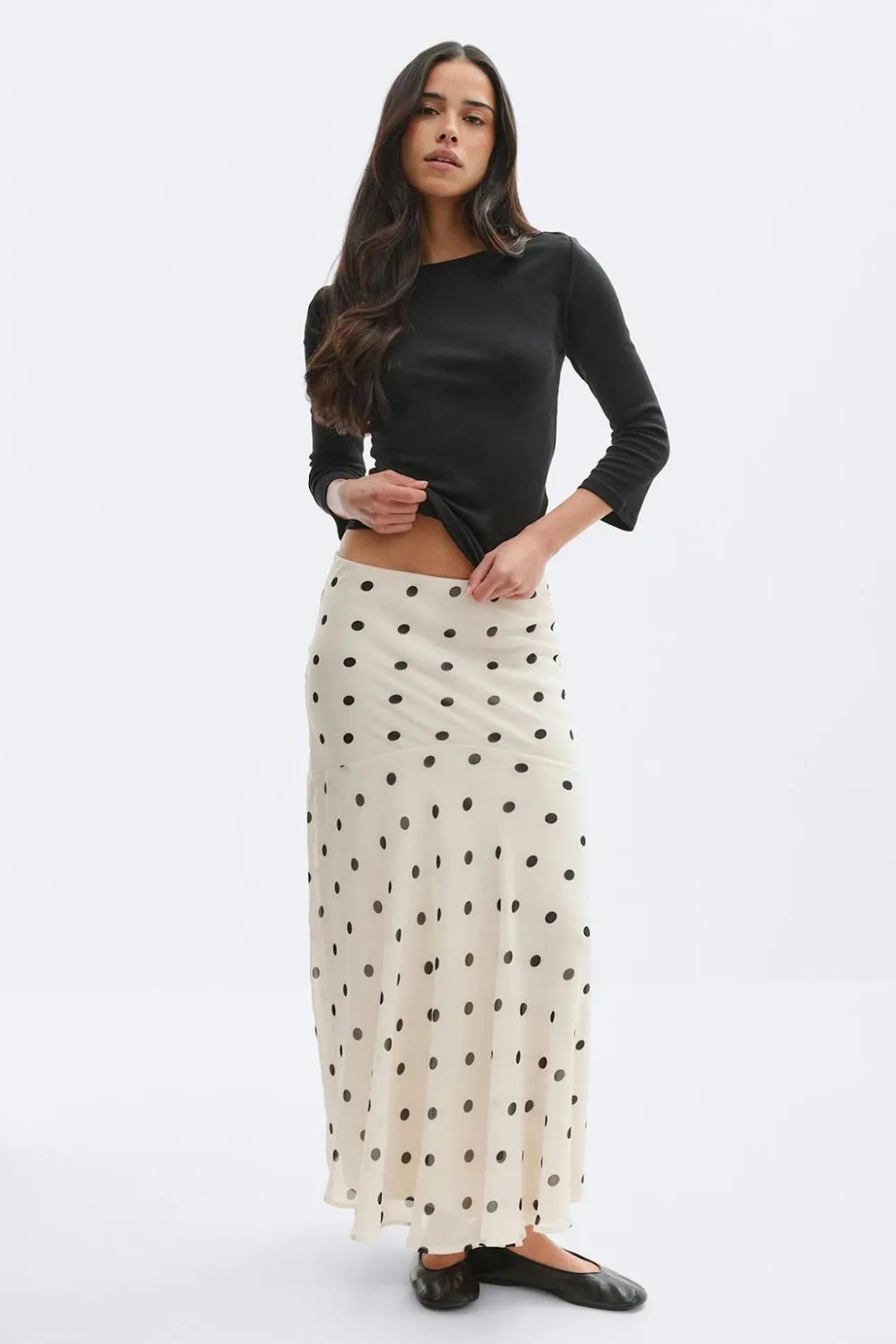 Gina Tricot Chiffon kirt Hvit Clearance
