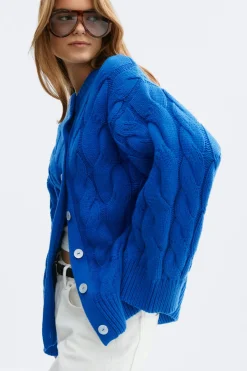 Gina Tricot Chunky knitted cabe cardigan Blå Online