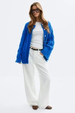 Gina Tricot Chunky knitted cabe cardigan Blå Online