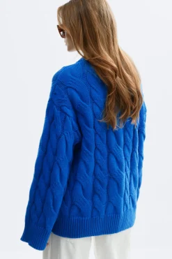 Gina Tricot Chunky knitted cabe cardigan Blå Online