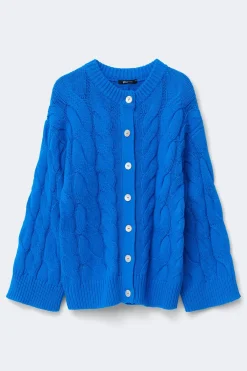 Gina Tricot Chunky knitted cabe cardigan Blå Online