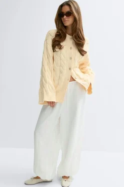 Gina Tricot Chunky knitted cabe cardigan Gul Hot
