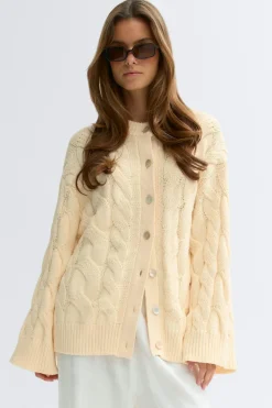 Gina Tricot Chunky knitted cabe cardigan Gul Hot